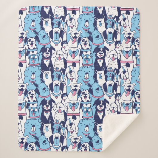 Niedliche Hunde Sherpa Blanket Sherpadecke (Vorderseite)