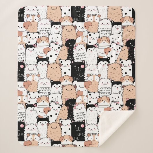 Niedliche Hunde Sherpa Blanket Sherpadecke (Vorderseite)