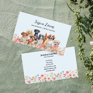 Niedliche Hunde Sitter, Haustier Groomer, Tierarzt Visitenkarte