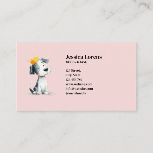 Niedliche Hunde Sitter, Hündchen, tierärztlich Visitenkarte (Rückseite)