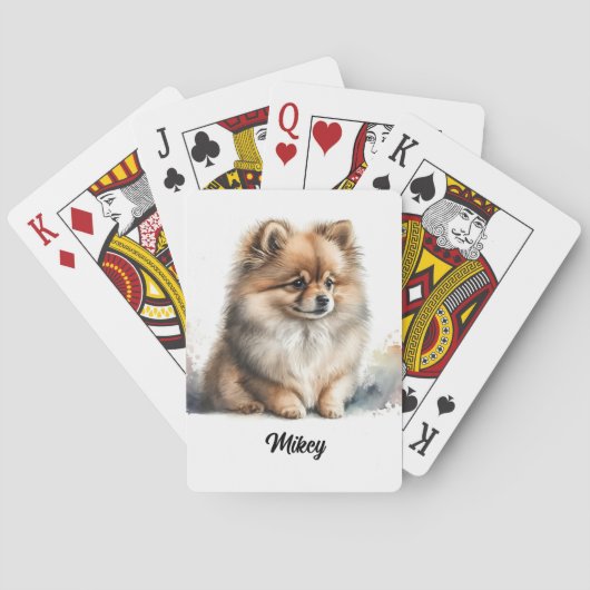 Niedliche Hunde - Spitz Spielkarten (Rückseite)