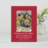Niedliche Hunde Sprichwort Weihnachtskarte Einladung (Stehend Vorderseite)
