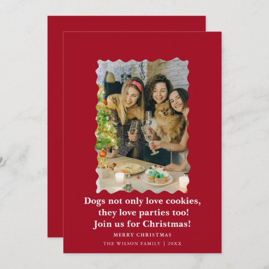 Niedliche Hunde Sprichwort Weihnachtskarte Einladung (Vorne/Hinten)