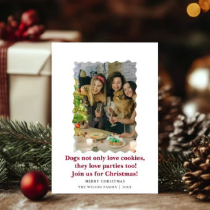 Niedliche Hunde Sprichwort Weihnachtskarte Einladung
