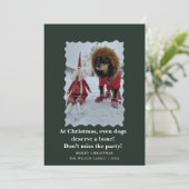 Niedliche Hunde Sprichwort Weihnachtskarte Einladung (Stehend Vorderseite)