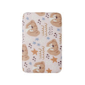 Niedliche Hunde, Sterne, Linien: Vintag nahtlos Badematte (Vorderseite Vertikal)