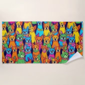 Niedliche Hunde Strandtuch (Vorderseite)