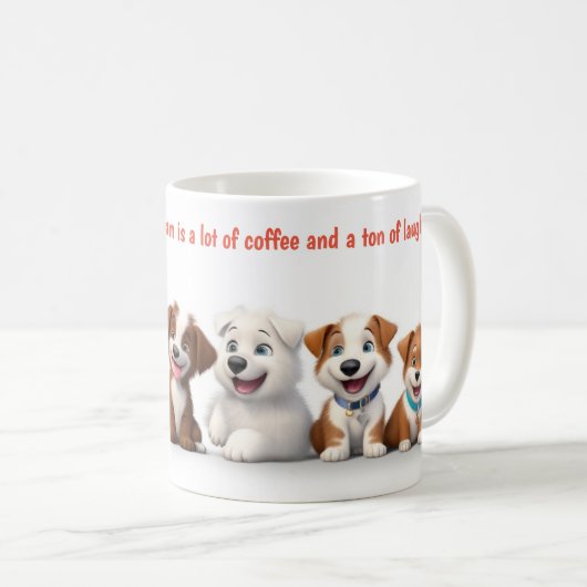 Niedliche Hunde Teamwork Kaffeetasse (VorderseiteRechts)