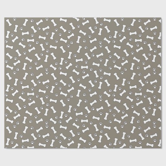 Niedliche Hunde Thema Paw Prints and Bones New Pet Geschenkpapier (Flach)