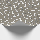 Niedliche Hunde Thema Paw Prints and Bones New Pet Geschenkpapier (Ecke)
