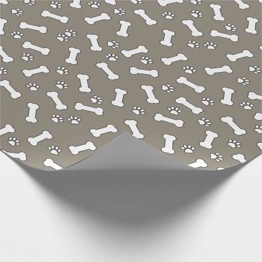 Niedliche Hunde Thema Paw Prints and Bones New Pet Geschenkpapier (Ecke)
