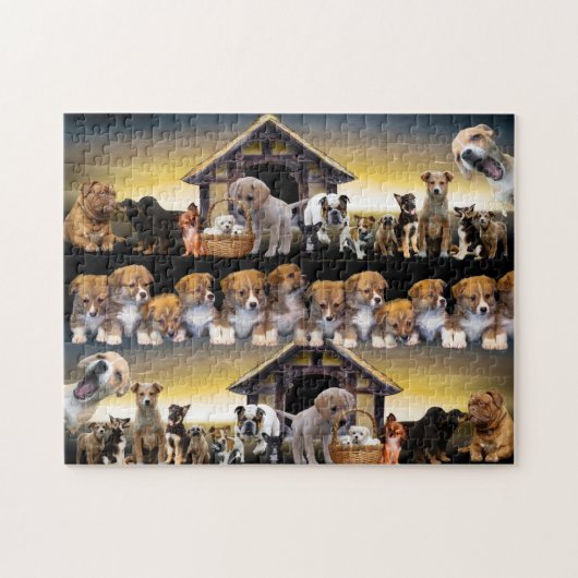 Niedliche Hunde Tiersonde Puzzle (Horizontal)