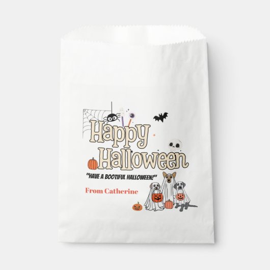 Niedliche Hunde Trick oder behandeln Halloween-Ein Geschenktütchen (Vorderseite)