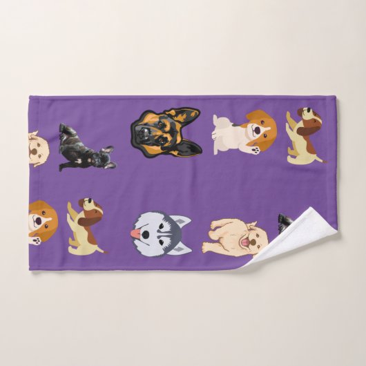 Niedliche Hunde überall Badhandtuch Set (Handtuch)