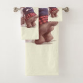 Niedliche Hunde umarmt Badhandtuch Set (Insitu)