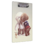 Niedliche Hunde umarmt Klemmbrett (Rechts)