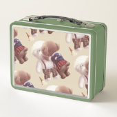 Niedliche Hunde umarmt Metall Brotdose (Rückseite)