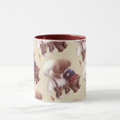 Niedliche Hunde umarmt Tasse (Zentrum)