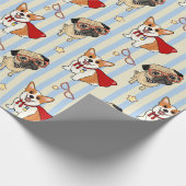 Niedliche Hunde-Umschlagpapier Geschenkpapier (Ecke)