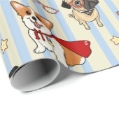 Niedliche Hunde-Umschlagpapier Geschenkpapier (Rolleneckpunkt)