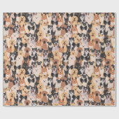 Niedliche Hunde-Umschlagpapier Geschenkpapier (Flach)