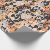 Niedliche Hunde-Umschlagpapier Geschenkpapier (Ecke)