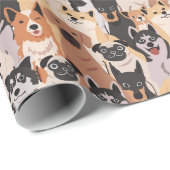 Niedliche Hunde-Umschlagpapier Geschenkpapier (Rolleneckpunkt)