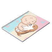 Niedliche Hunde- und Baby-Illustration Art Notizblock (Linke Seite)
