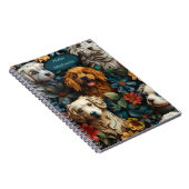 Niedliche Hunde und bunte Blume Notizblock (Rechte Seite)