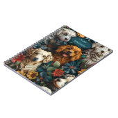 Niedliche Hunde und bunte Blume Notizblock (Linke Seite)
