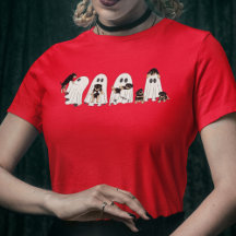 Niedliche Hunde und Geister Halloween Retro Groovy