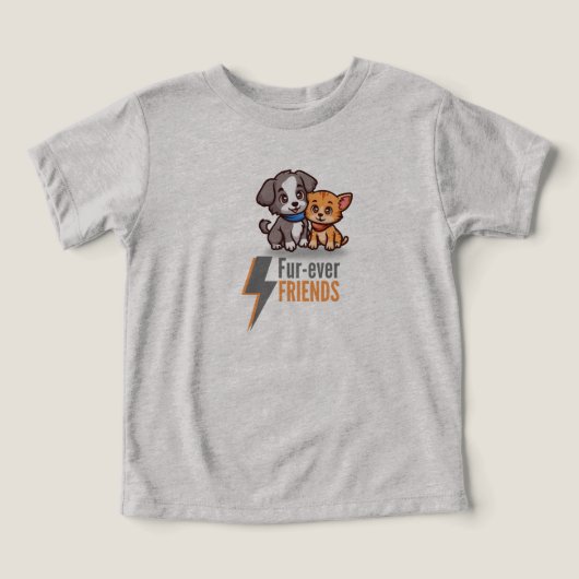 Niedliche Hunde und Katzen Besties T-Shirt (Design Vorderseite)