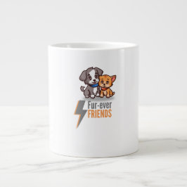 Niedliche Hunde und Katzen Besties T-Shirt Jumbo-Tasse
