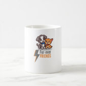 Niedliche Hunde und Katzen Besties T-Shirt Kaffeetasse (Mittel)
