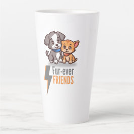 Niedliche Hunde und Katzen Besties T-Shirt Milchtasse