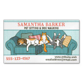 Niedliche Hunde und Katzen, die sich in der Tierpf Magnetische Visitenkarte (Vorderseite)