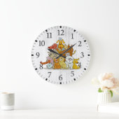 Niedliche Hunde und Katzen Große Wanduhr (Zuhause)