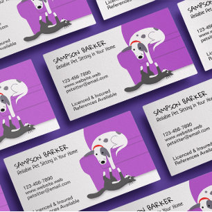 Niedliche Hunde und Katzen Sitzen   Tierpflege Visitenkarte