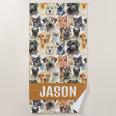 Niedliche Hunde und Katzen Strandtuch (Vorderseite)