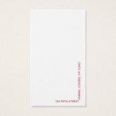 Niedliche Hunde- und Katzenbäckerei - Business Car (Rückseite)