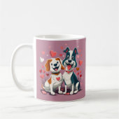 Niedliche Hunde Valentine Kaffeetasse (Links)