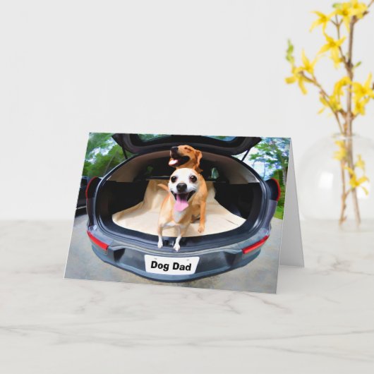 Niedliche Hunde Vatertag Vater Karte (Gelbe Blume)