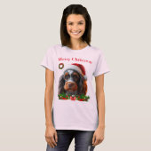 Niedliche Hunde Weihnachten T - Shirt (Vorne ganz)