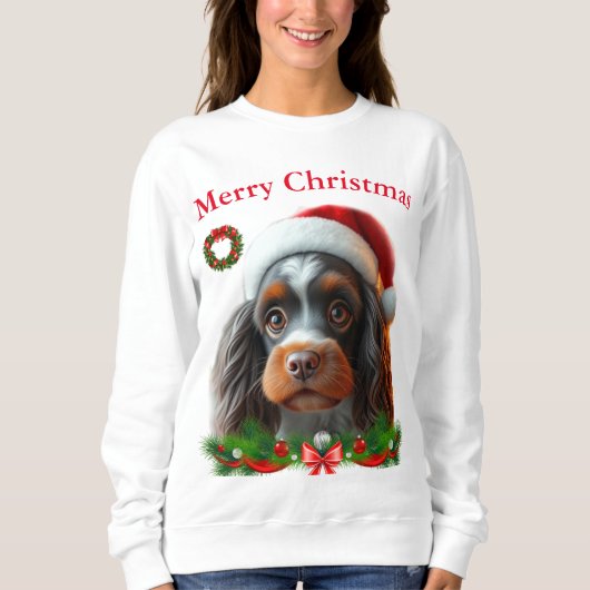 Niedliche Hunde Weihnachten T - Shirt (Vorderseite)