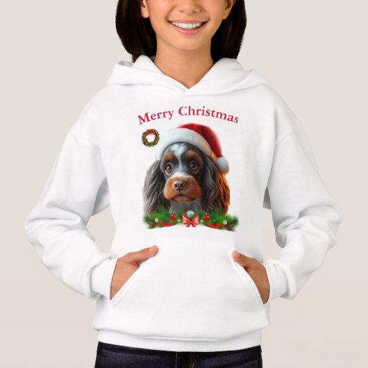 Niedliche Hunde Weihnachten T - Shirt (Vorderseite)