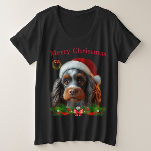 Niedliche Hunde Weihnachten T - Shirt (Design vorne)