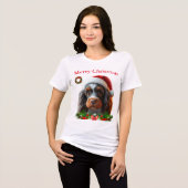 Niedliche Hunde Weihnachten T - Shirt (Vorderseite voll)