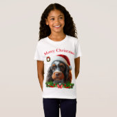 Niedliche Hunde Weihnachten T - Shirt (Vorne ganz)