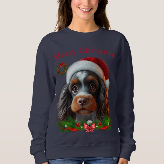 Niedliche Hunde Weihnachten T - Shirt (Vorderseite)