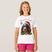 Niedliche Hunde Weihnachten T - Shirt (Vorne ganz)